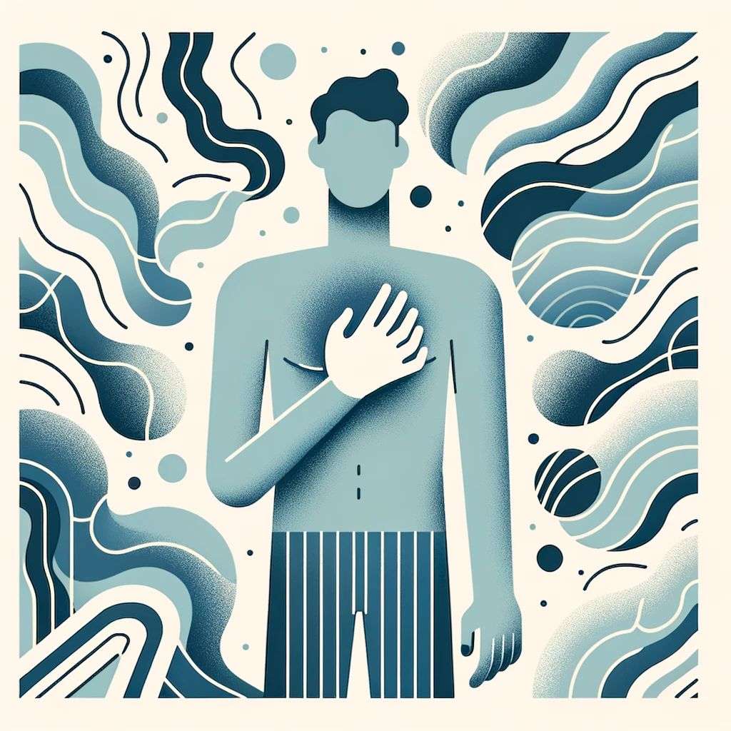 a representation of anxiety, modern flat design style illustration with line elements